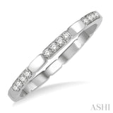 1/10 ctw Round Cut Diamond Block Stackable Ring in 14K White Gold