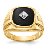 14k AA Diamond & Onyx Men's Ring