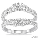 7/8 Ctw Round Diamond Insert Ring in 14K White Gold