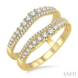 3/4 Ctw Round Cut Diamond Insert Ring in 14K Yellow Gold