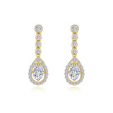 Oval Halo Drop Earrings