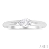 1/3 ctw East-West Set Pear Cut Diamond Solitaire Fashion Ring in 14K White Gold