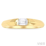 1/3 ctw East-West Set Emerald Cut Diamond Solitaire Fashion Ring in 14K Yellow Gold