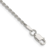 Sterling Silver 1.85mm Diamond-cut Rope Chain Anklet