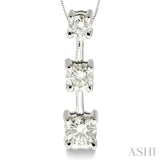 3 Stone Diamond Pendant