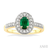 Oval Shape Gemstone & Diamond Ring