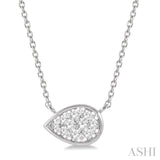 1/6 Ctw Pear Shape Lovebright Diamond Necklace in 14K White Gold