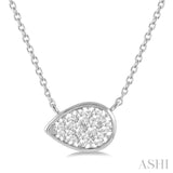 1/4 Ctw Pear Shape Lovebright Diamond Necklace in 14K White Gold