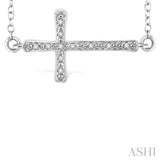 Silver Cross Diamond Pendant