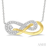 1/5 Ctw Round Cut Diamond Infinity Necklace in 14K White and Yellow Gold