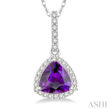 Trillion Shape Gemstone & Diamond Pendant