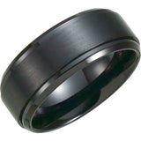 Black Titanium Ridged Band