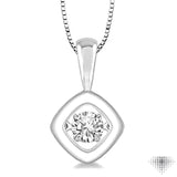 1/5 Ctw Diamond Emotion Pendant in 14K White Gold with Chain