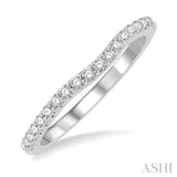 1/4 Ctw Curved Round Cut Diamond Wedding Band in 14K White Gold