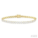 3 Ctw Round Cut Lovebright Diamond Bracelet in 14K Yellow and White Gold
