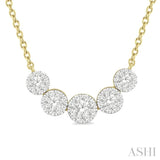 1/2 Ctw Round Cut Diamond Lovebright Necklace in 14K Yellow and White Gold