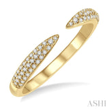 1/5 Ctw Round Cut Diamond Open Claw Fashion Ring in 14K Yellow Gold