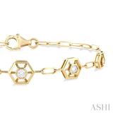 Hexagon Shape Diamond Fashion Bracelet