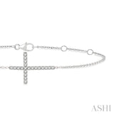 Sideway Cross Petite Diamond Fashion Bracelet
