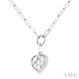 Heart Shape Paper Clip Lovebright Diamond Necklace