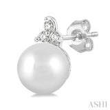 Pearl & Petite Diamond Fashion Earrings